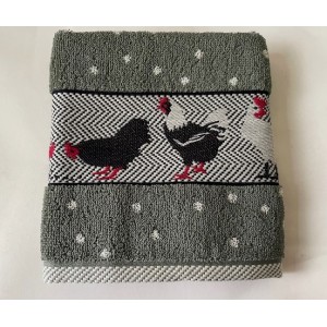 Handdoek - Kippen - Groen